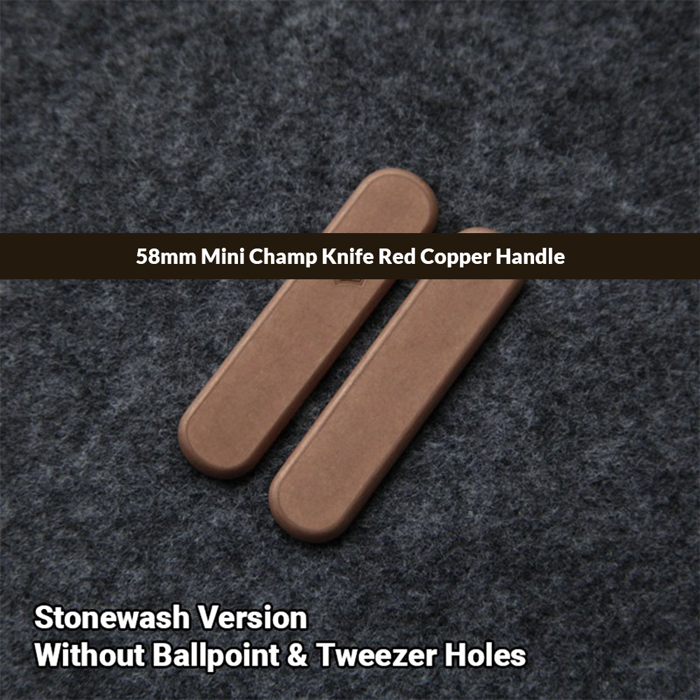 58mm Knife Red Copper Handle Scales for Mini Champ Classic Rambler SAK Aftermarket