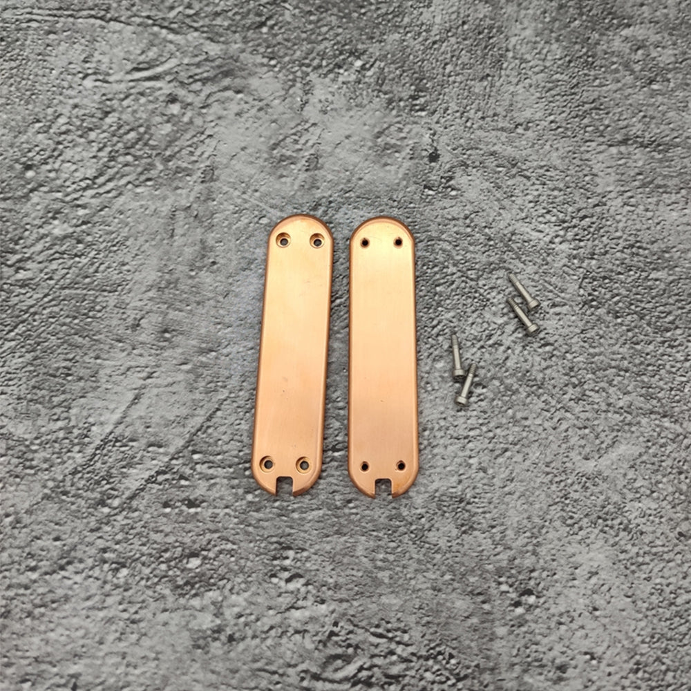 58mm Knife Titanium Brass Copper Scale Handle SAK Aftermarket Parts