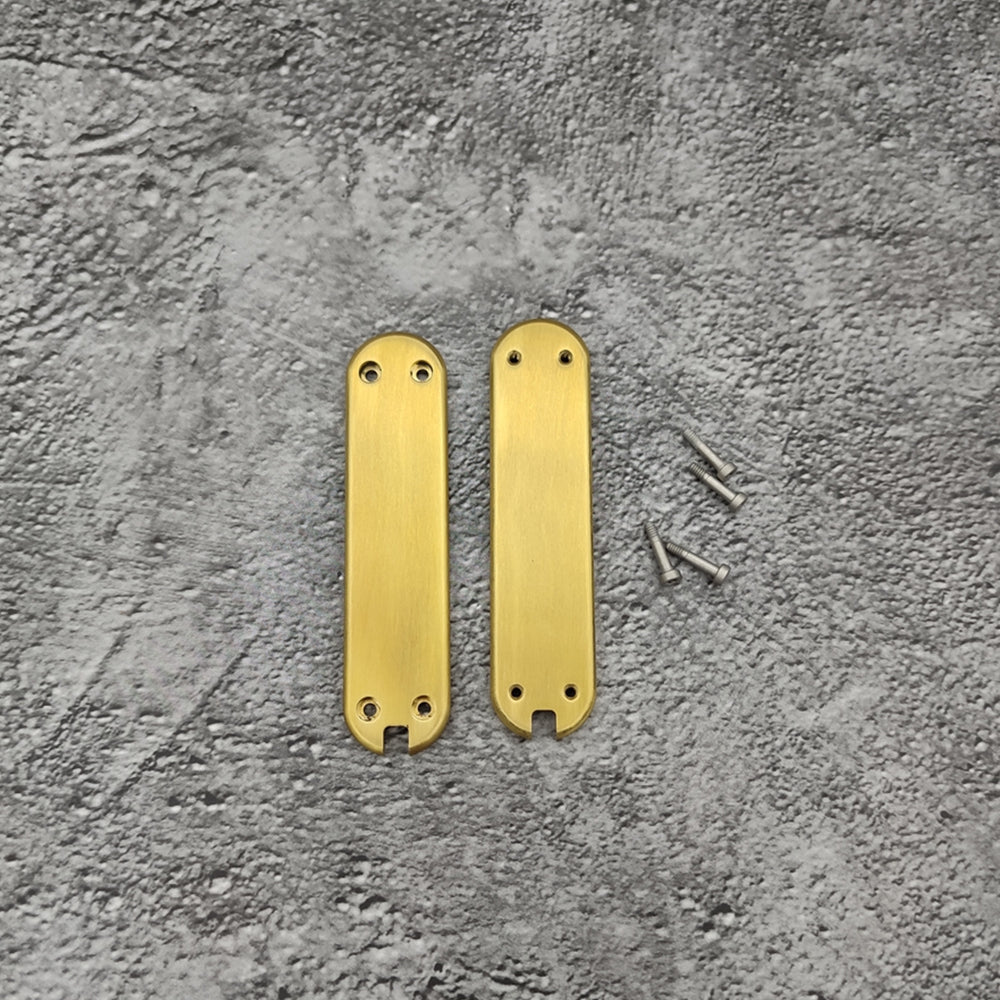 58mm Knife Titanium Brass Copper Scale Handle SAK Aftermarket Parts