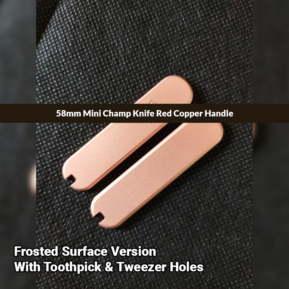 58mm Knife Red Copper Handle Scales for Mini Champ Classic Rambler SAK Aftermarket