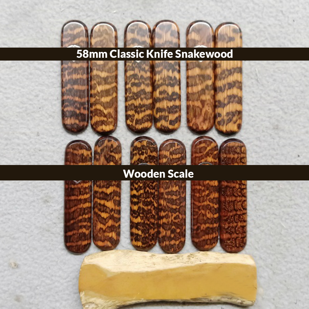 58mm Classic Knife Snakewood Wooden Scale Handle Multi-Tool SAK Replacement Parts