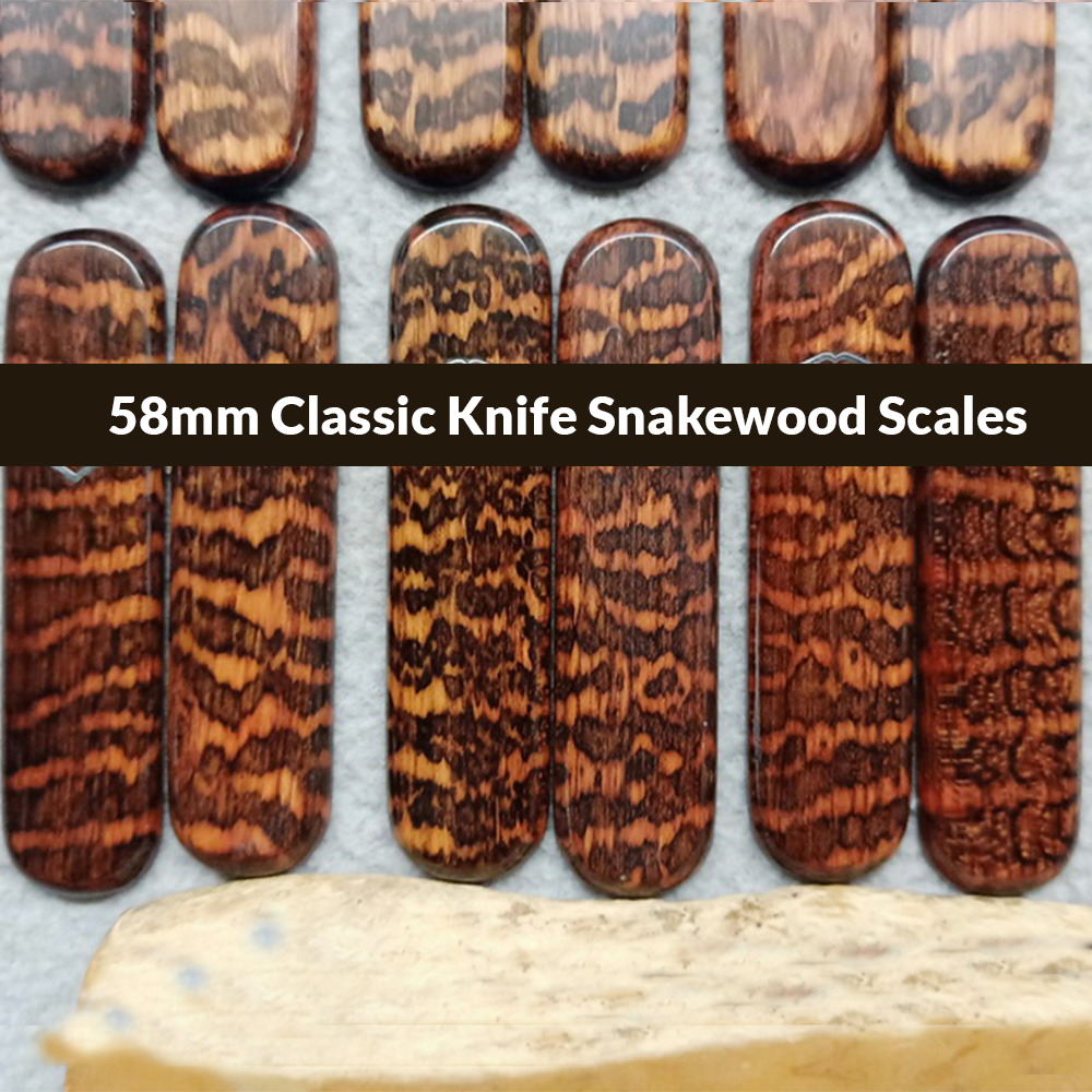 58mm Classic Knife Snakewood Wooden Scale Handle Multi-Tool SAK Replacement Parts