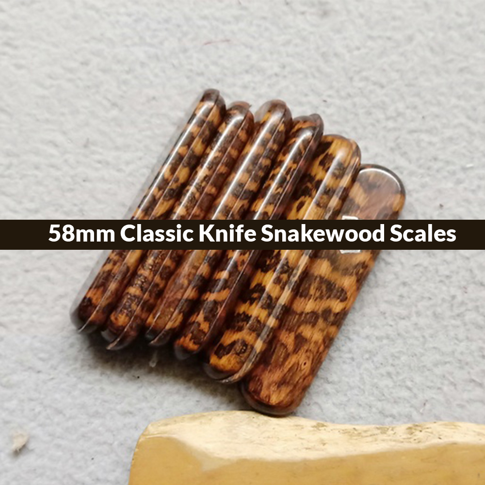 58mm Classic Knife Snakewood Wooden Scale Handle Multi-Tool SAK Replacement Parts