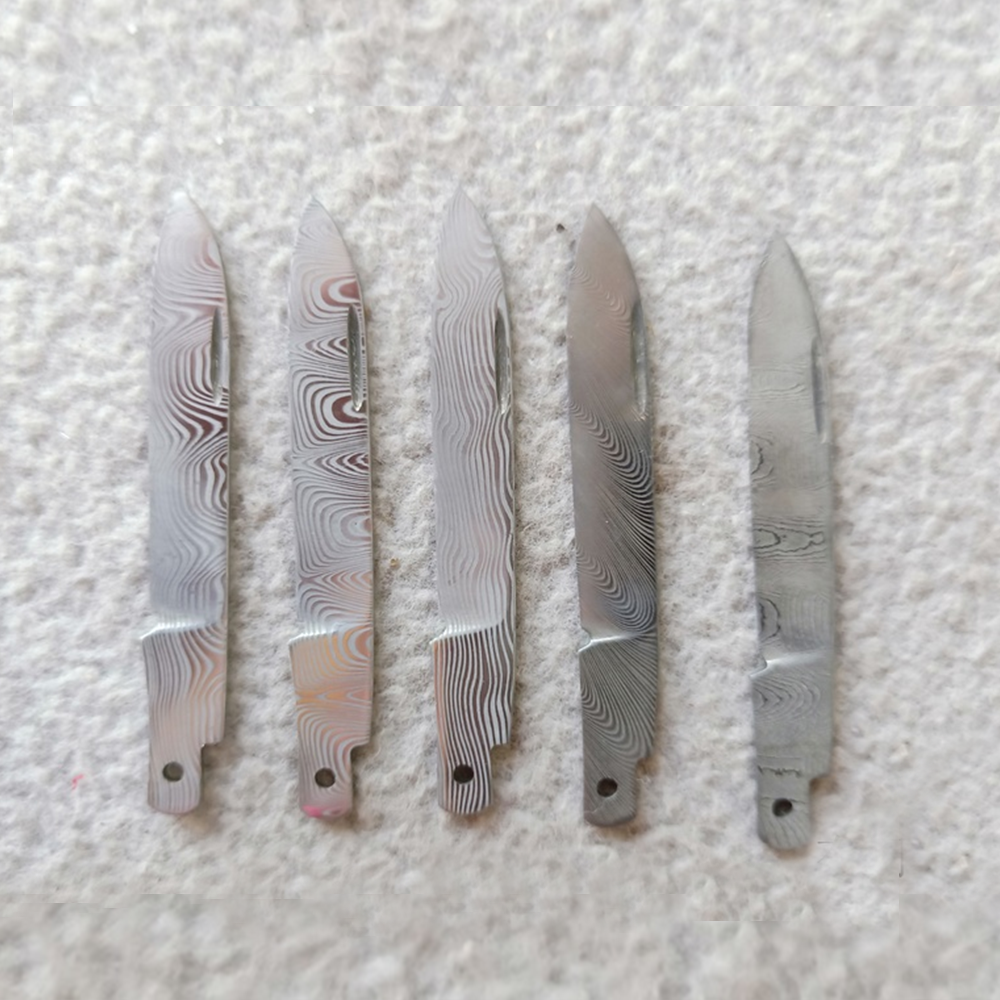 58mm Damascus Knife Blade Multi-Tool SAK Replacement Parts