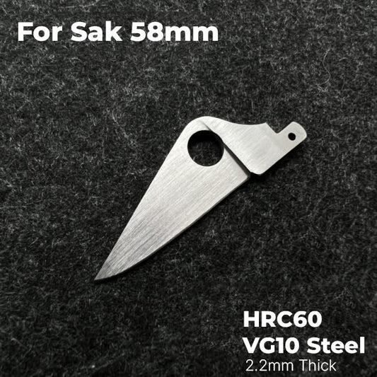 58mm Knife 2.2mm Handmade VG10 Steel Replacement Blade Looks Like Spider SAK Part