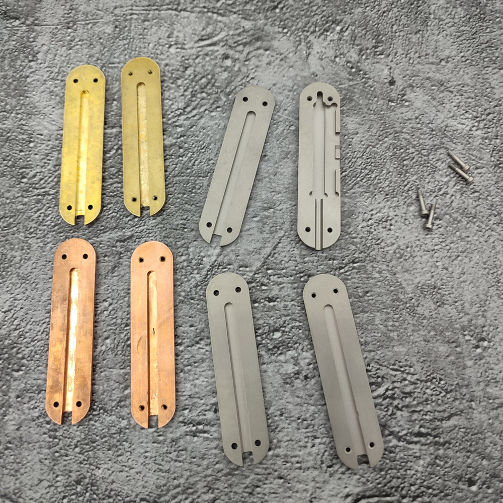 58mm Knife Titanium Brass Copper Scale Handle SAK Aftermarket Parts