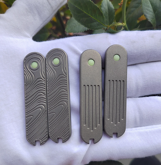 58mm Knife Titanium Scale Handle with Luminous SAK Aftermarket Parts