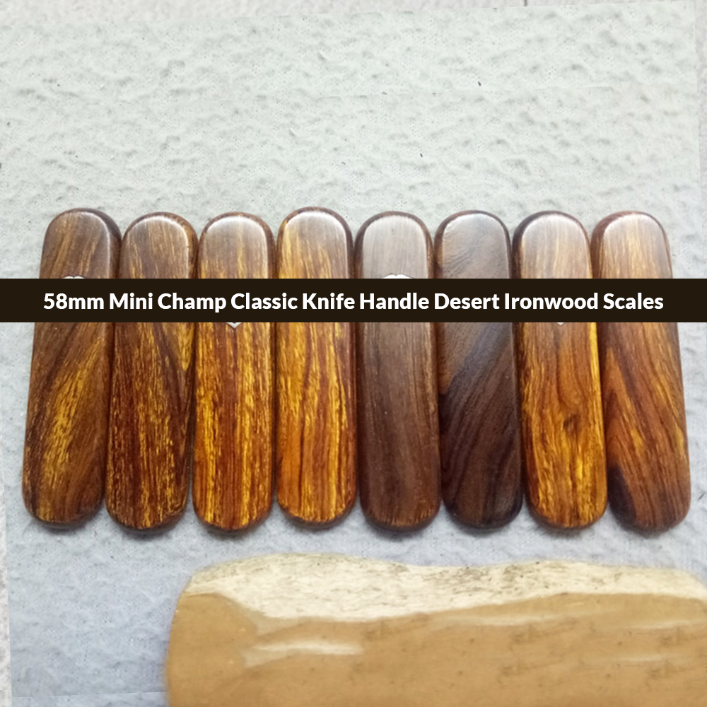 58mm Mini Champ Classic Knife Handle Desert Ironwood Wooden SAK Scale Custom