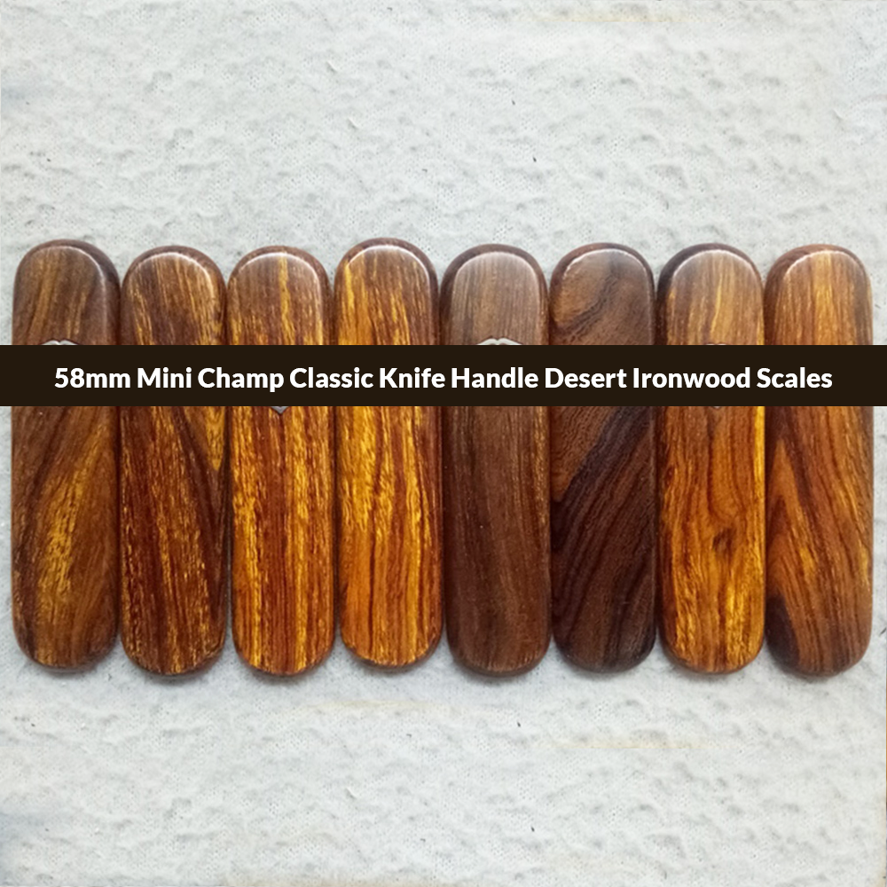 58mm Mini Champ Classic Knife Handle Desert Ironwood Wooden SAK Scale Custom