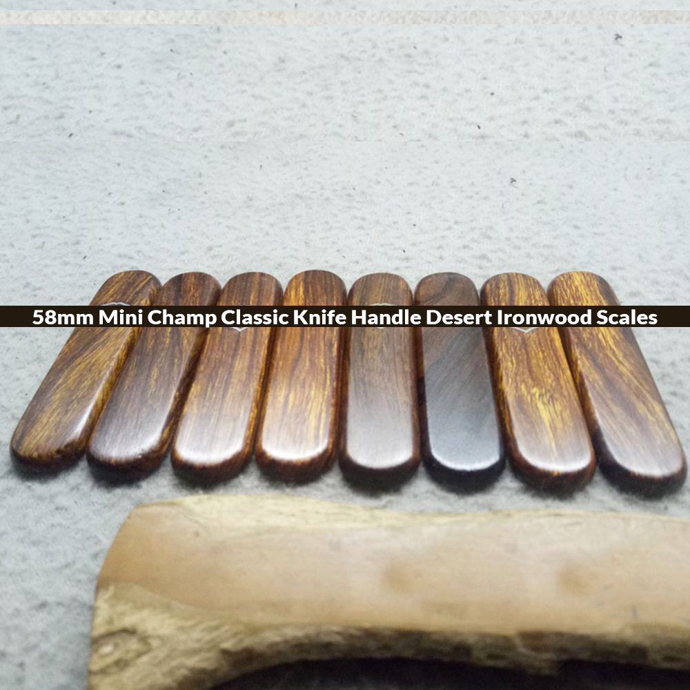 58mm Mini Champ Classic Knife Handle Desert Ironwood Wooden SAK Scale Custom