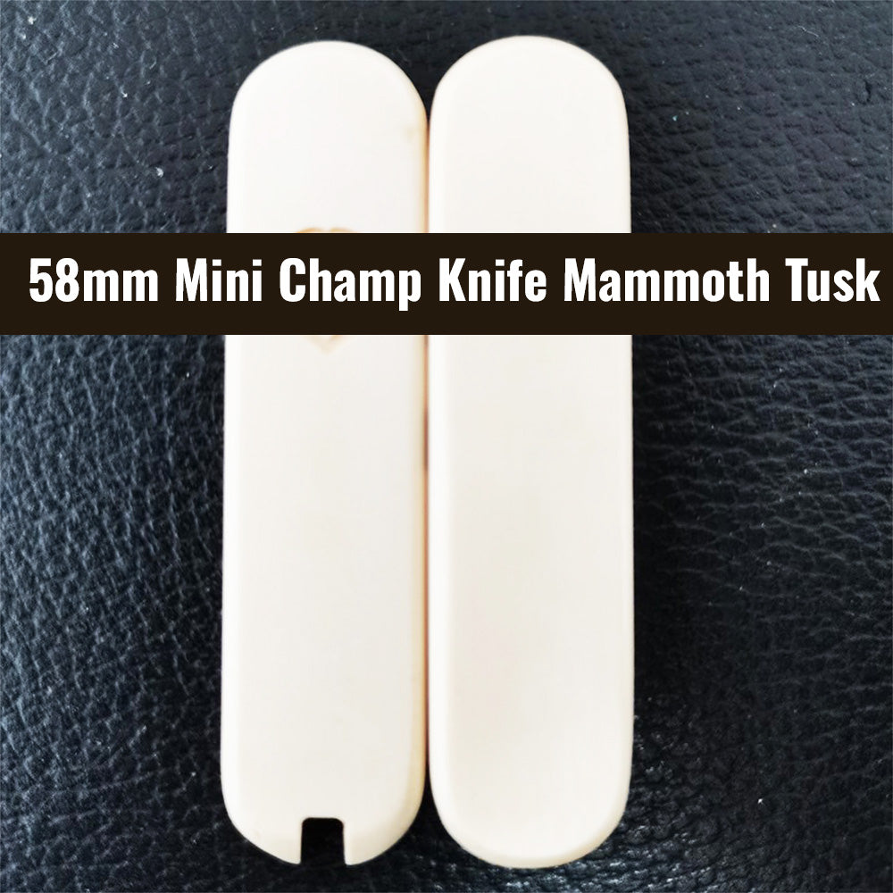58mm Mini Champ Knife Mammoth Tusk Handle Scale Custom Mod SAK Parts Aftermarket