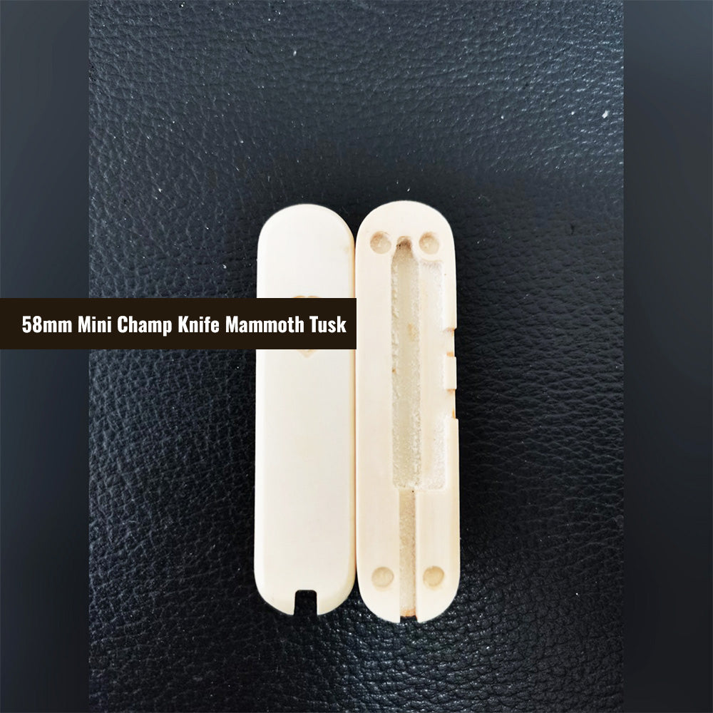 58mm Mini Champ Knife Mammoth Tusk Handle Scale Custom Mod SAK Parts Aftermarket