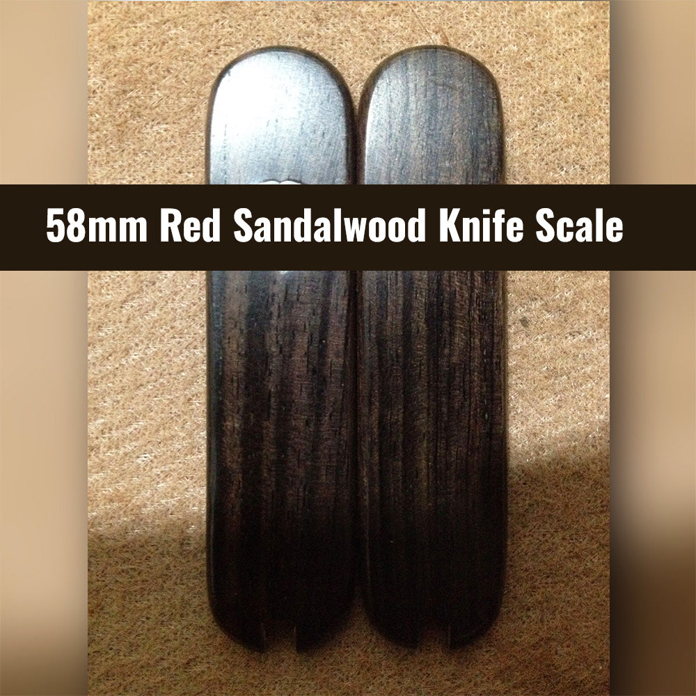 58mm Red Sandalwood Wooden Knife Scale Handle SAK Aftermarket Parts