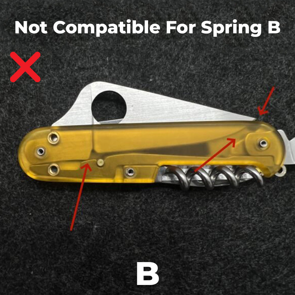 Cuchillo de 84 mm de acero de Damasco en polvo, hoja de repuesto de acero hecha a mano con aspecto de araña, piezas SAK