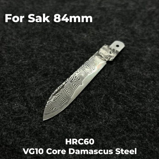 84mm Knife VG10 Damascus Handmade Steel Replacement Blade SAK Parts