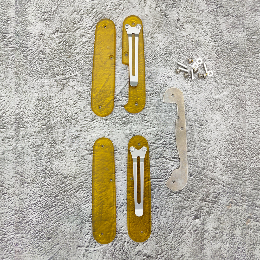 91mm 84mm ULTEM PEI Knife Scale Clip Transparent Handle SAK Parts Multi-Tools