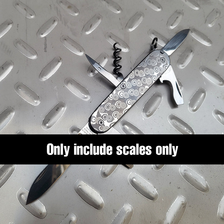 91mm Damascus Steel Knife Scale 53 HRC Handle SAK Aftermarket Parts Multi-Tools
