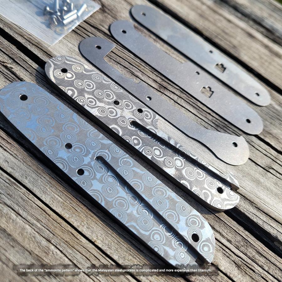 91mm Damascus Steel Knife Scale 53 HRC Handle SAK Aftermarket Parts Multi-Tools