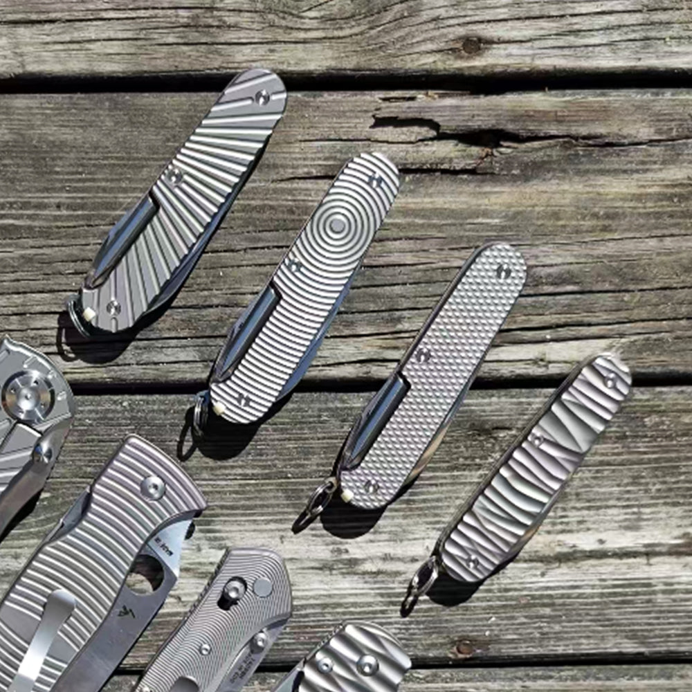 91mm Knife Titanium Scale Handle SAK Aftermarket Parts + Free Liners & Screws