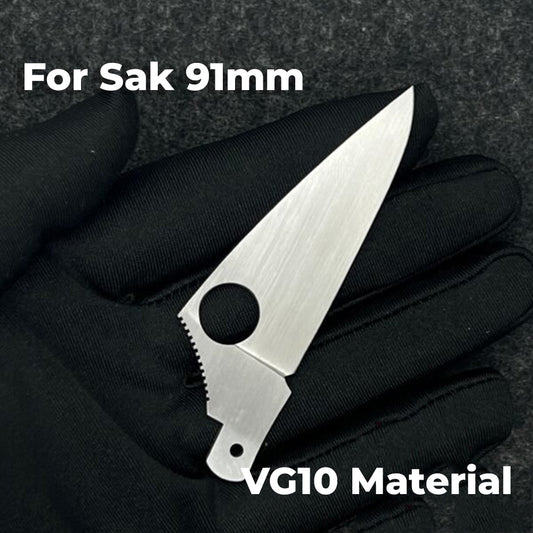 91mm Knife VG10 Steel Handmade Thumb Ramp Replacement Blade Looks Like Spider SAK Parts