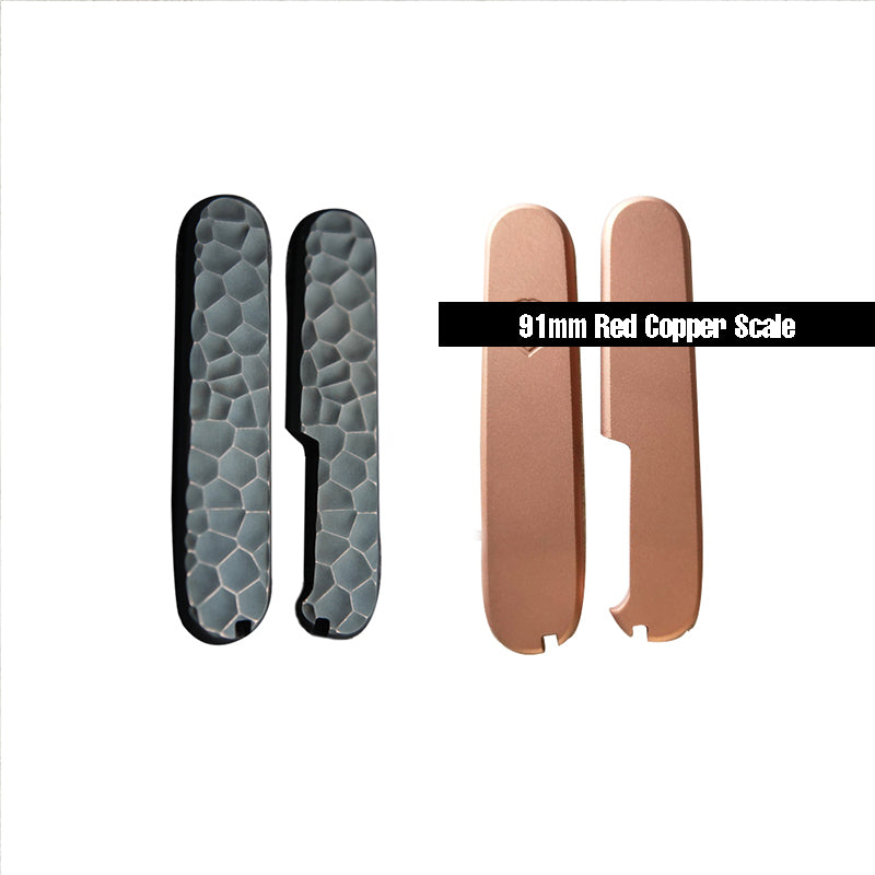 91mm Red Copper Knife Scale Handle SAK Parts Multi-Tools