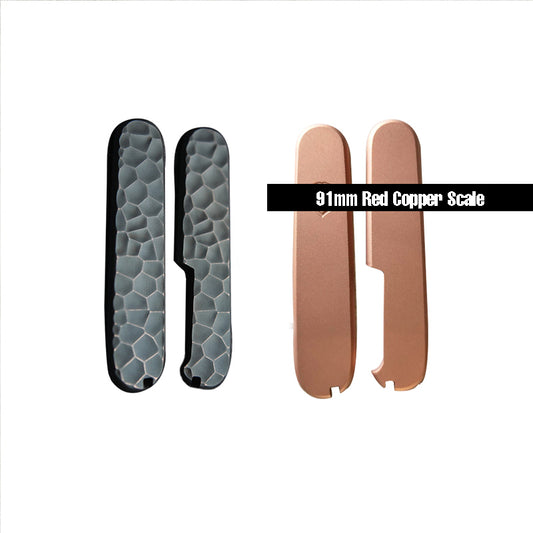 91mm Red Copper Knife Scale Handle SAK Parts Multi-Tools