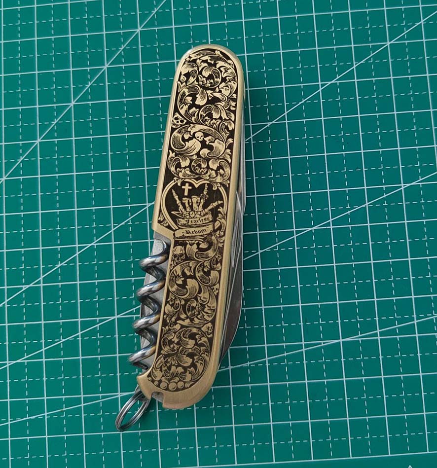 91mm Knife Pure Brass Handle Multi-Tool SAK Scales