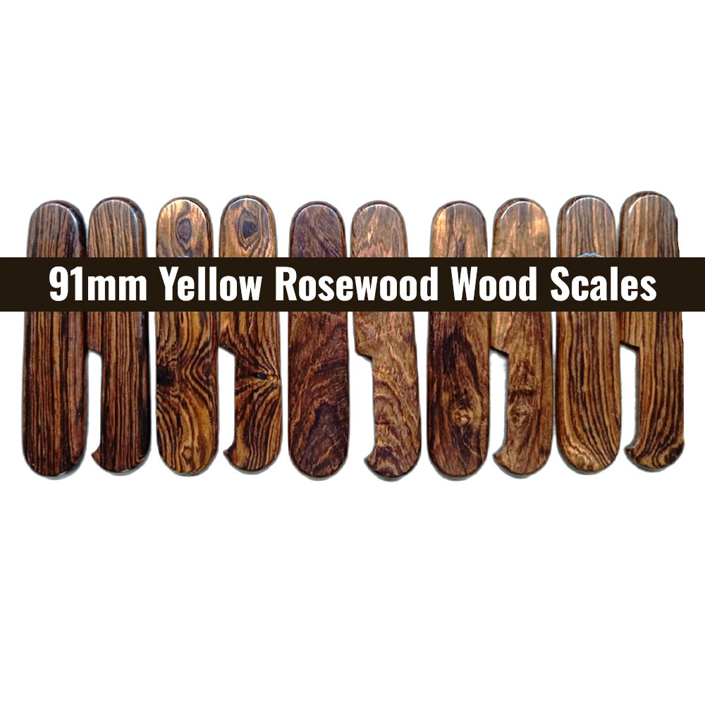91mm Yellow Rosewood Wood Scales Knife Handles SAK Parts Aftermarket