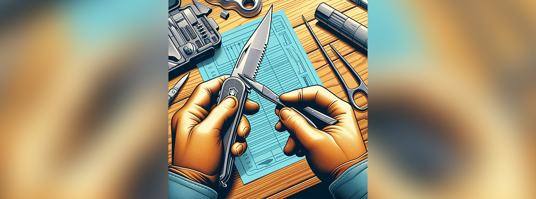 How do I sharpen the serrated edge on the Victorinox swiss army knife blade?