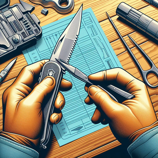 How do I sharpen the serrated edge on the Victorinox swiss army knife blade?