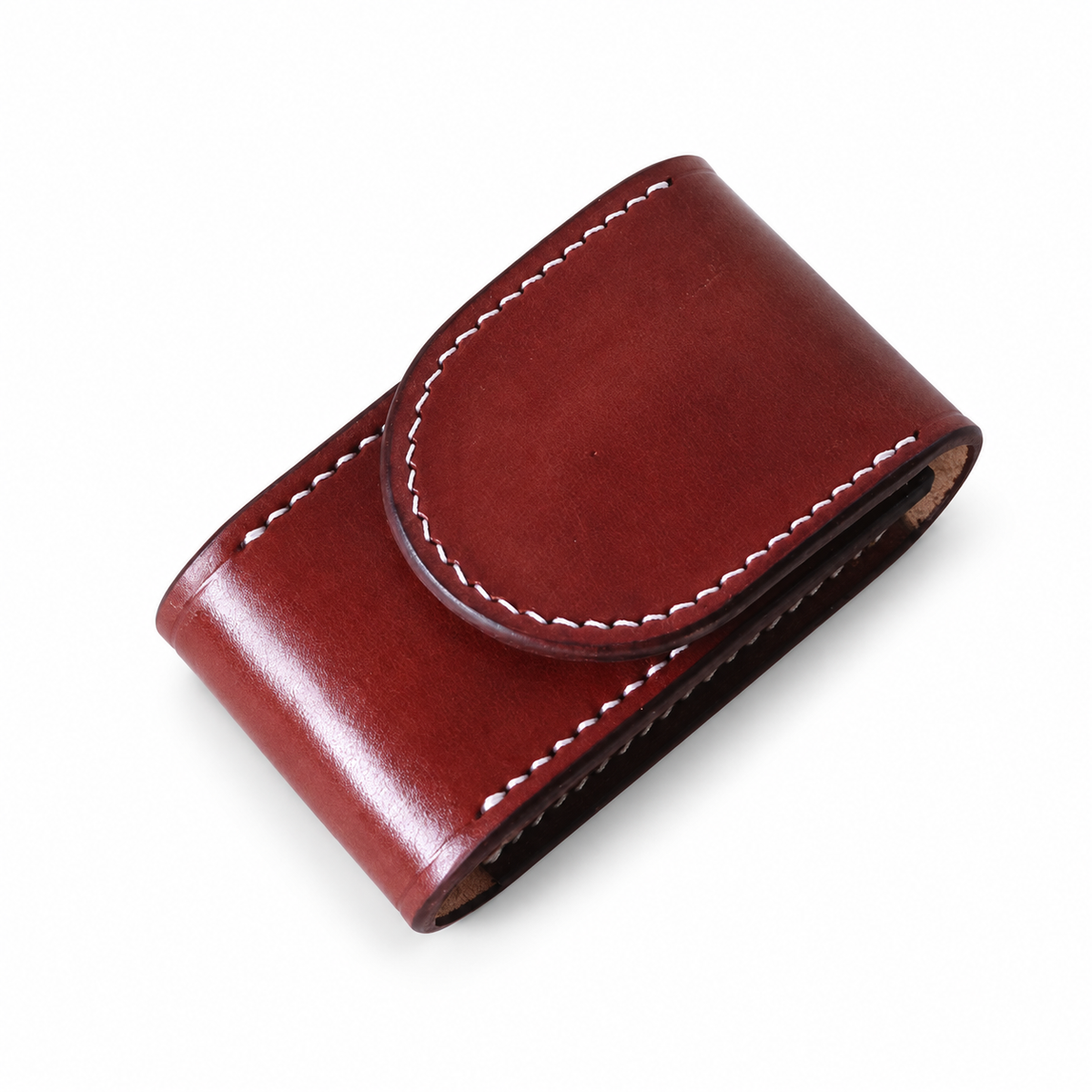 91mm SAK Champ XLT Vegetable-Tanned Leather Sheath - Brown Magnetic Closure