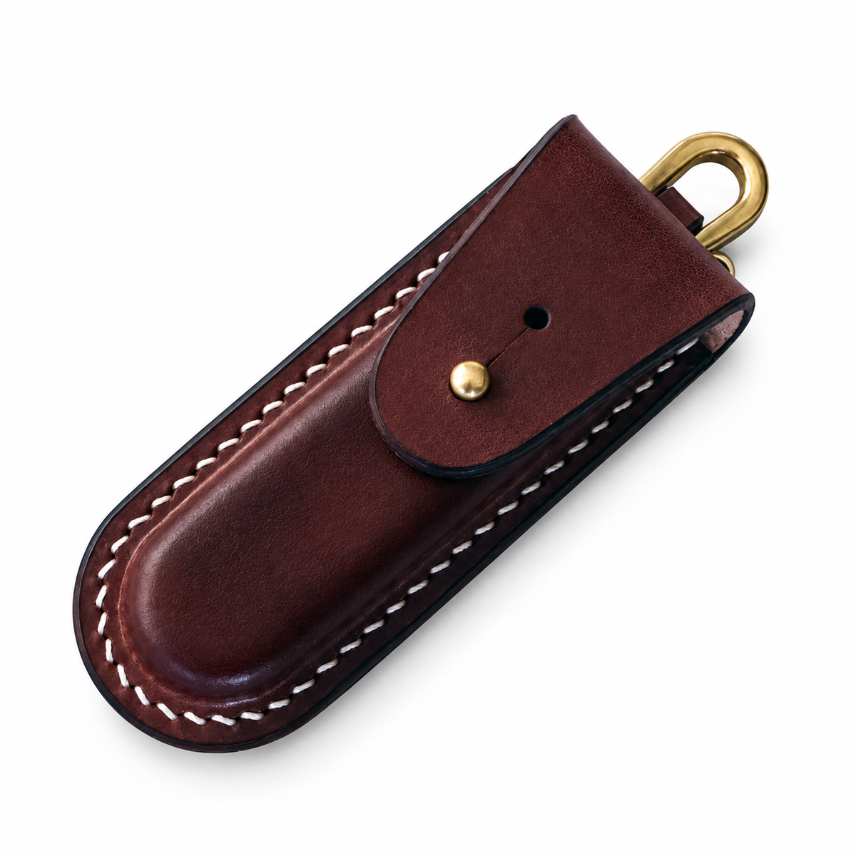 84mm SAK Saber & Featherweight Boxer Vegetable-Tanned Leather Sheath - 84mm Aluminum Handle Saber - Brown Sheath