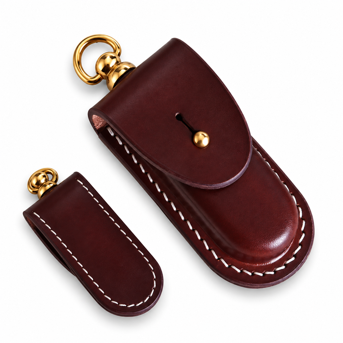 58mm SAK Vegetable-Tanned Cowhide Leather Sheath - Style 10A - Brown