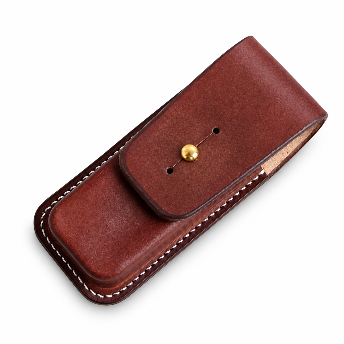 SAK Hunter Pro / Hunter Pro M Vegetable-Tanned Cowhide Leather Sheath - Brown - Without Lanyard Loop