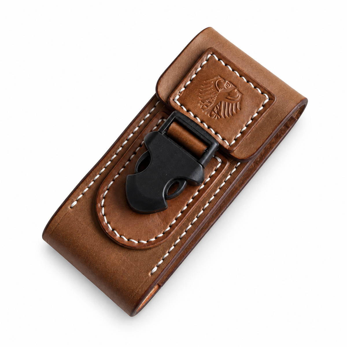 111mm and 108mm SAK German Army Leather Sheath - 111mm A Buckle - Embossed Eagle