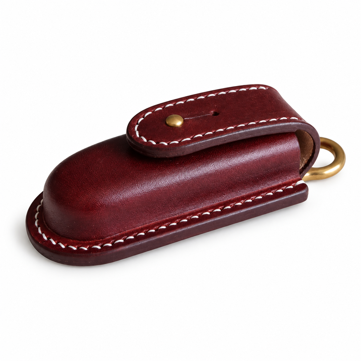 85mm SAK Vegetable-Tanned Leather Sheath - Stud and Ring - 2 Layer