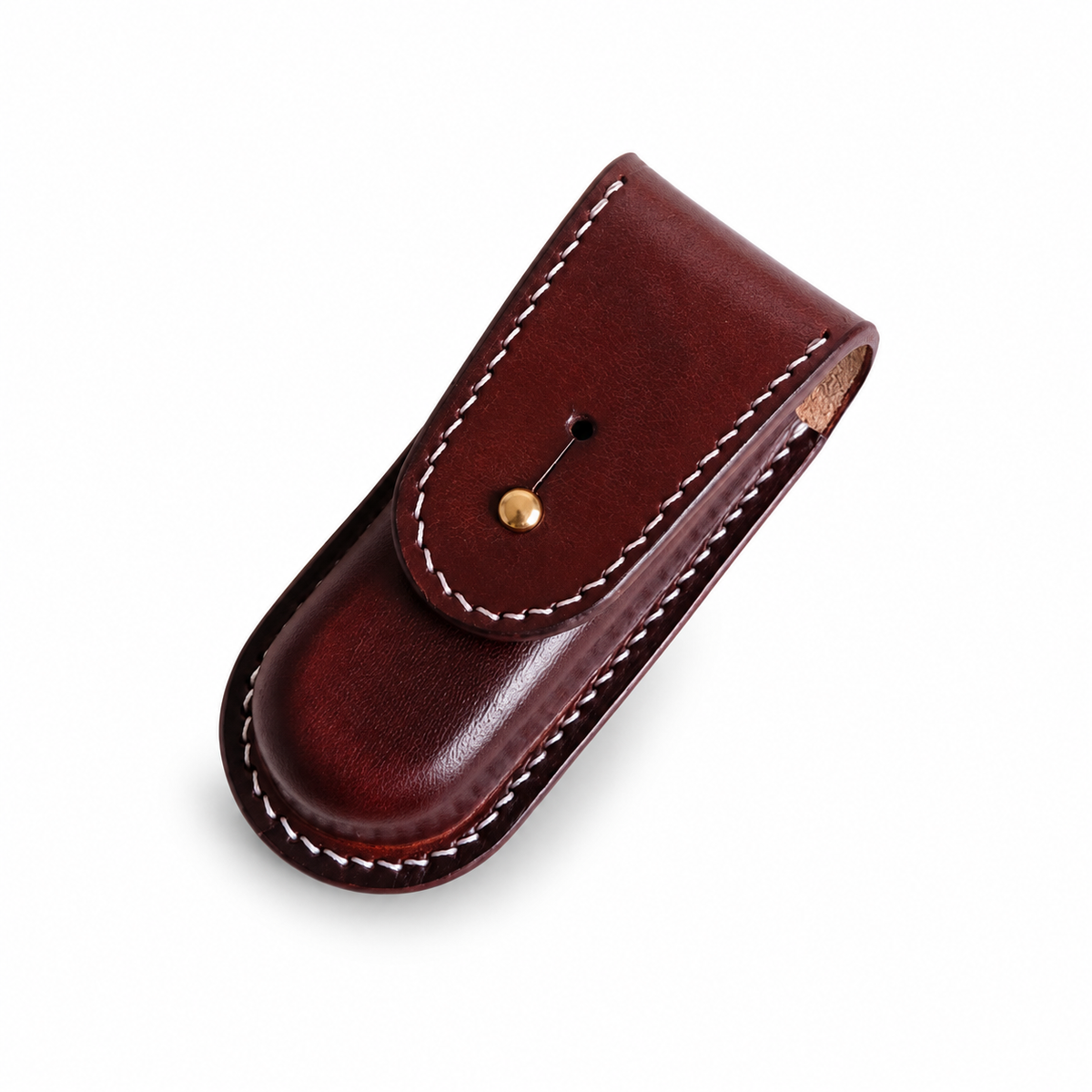 91mm SAK Handyman, Craftsman & Cyber Tool M Vegetable-Tanned Cowhide Leather Sheath - Brown - Button-Stud Closure