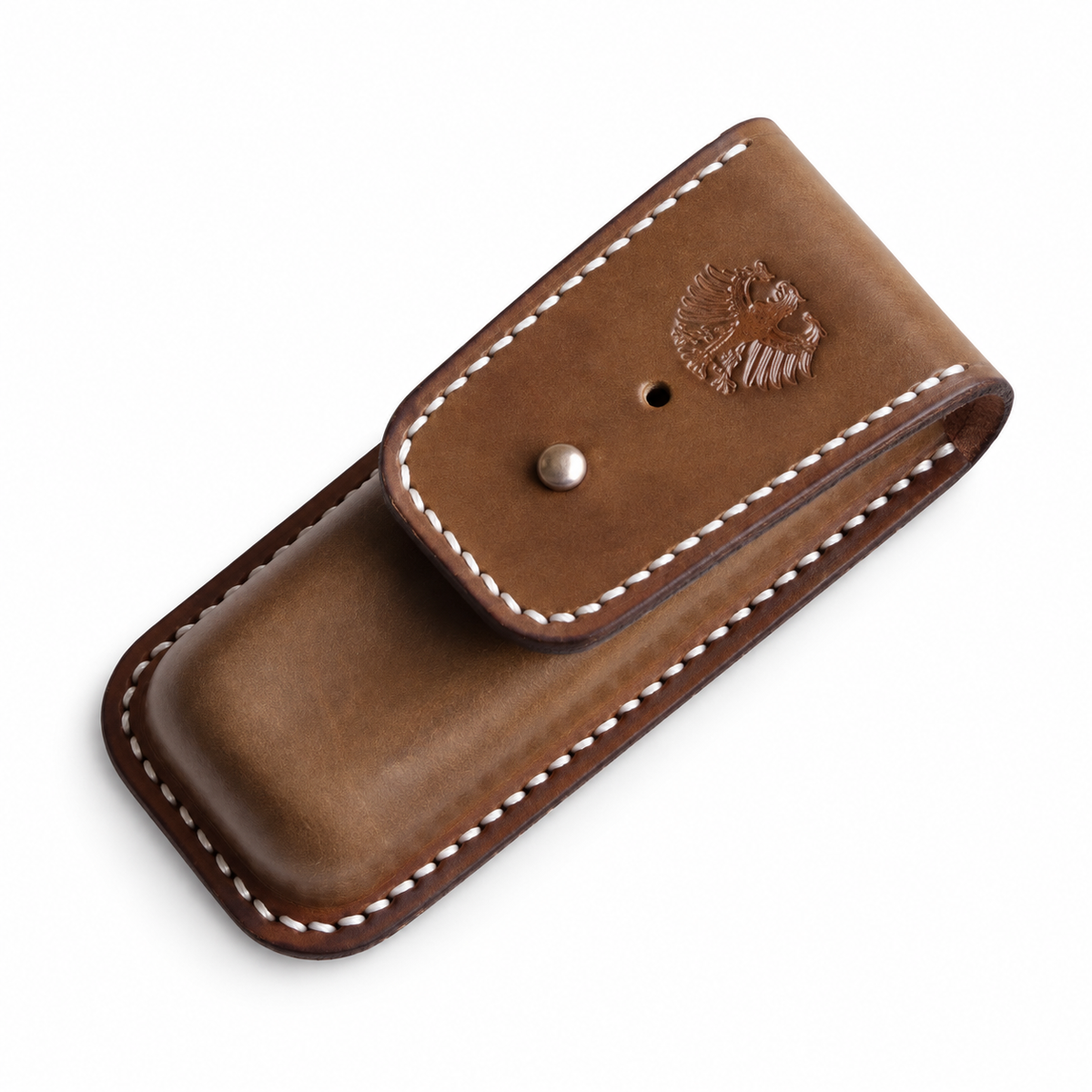 111mm and 108mm SAK German Army Leather Sheath - 111mm B Stud - Embossed Eagle