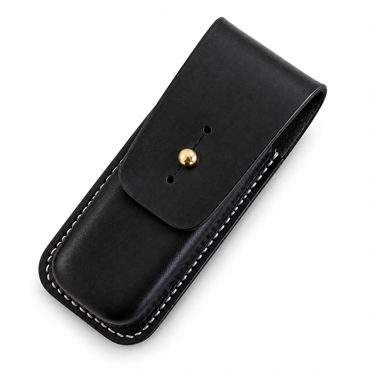 SAK Hunter Pro / Hunter Pro M Vegetable-Tanned Cowhide Leather Sheath - Black - Without Lanyard Loop