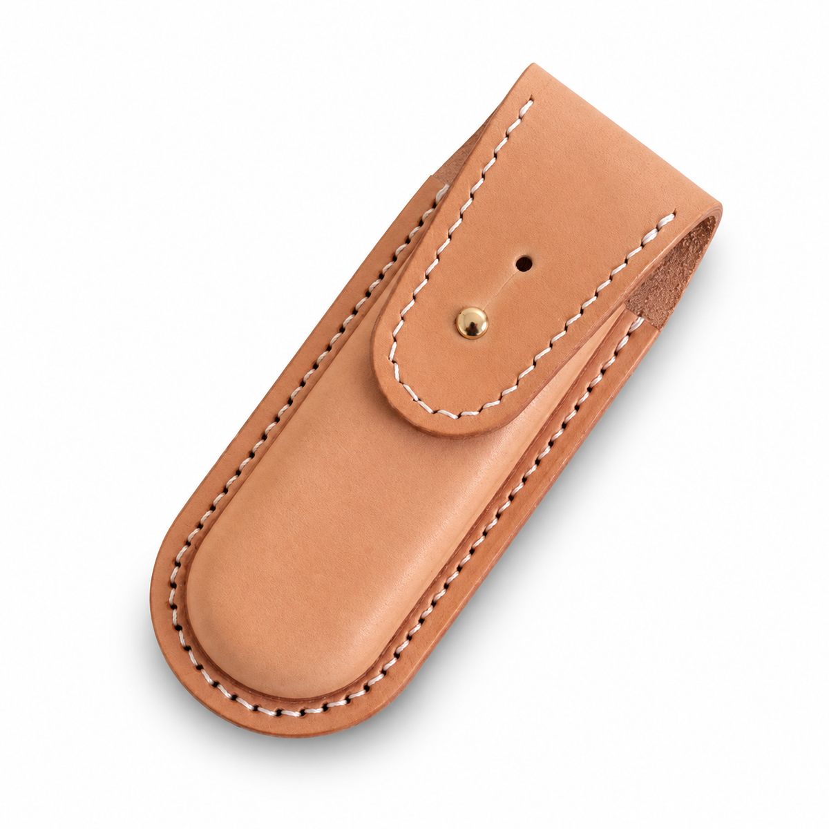 111mm SAK Sentinel Leather Sheaths and Burmese Rosewood Scales - Sentinel Leather Sheath - Natural - Without Hole
