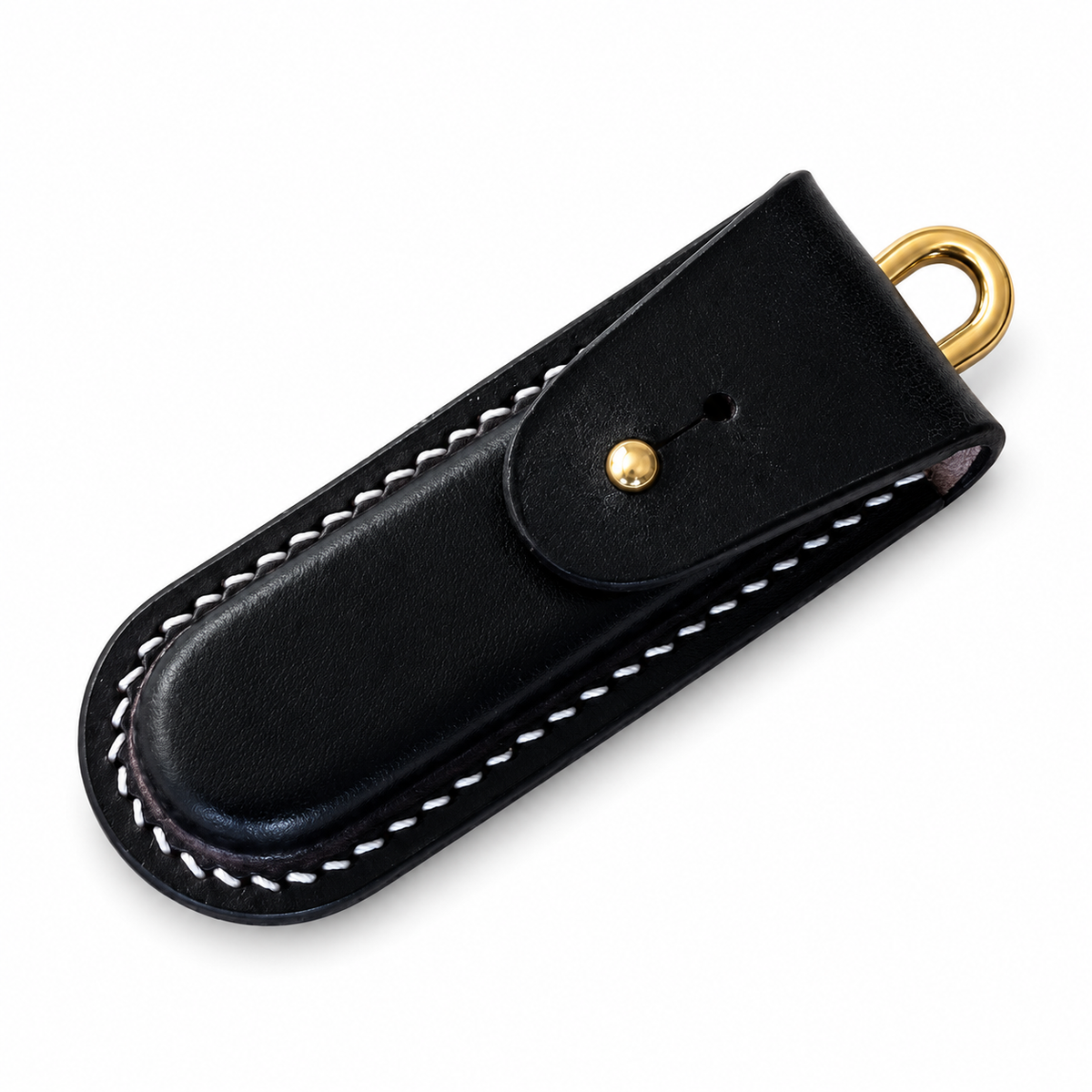 84mm SAK Saber & Featherweight Boxer Vegetable-Tanned Leather Sheath - 84mm Aluminum Handle Saber - Black Sheath