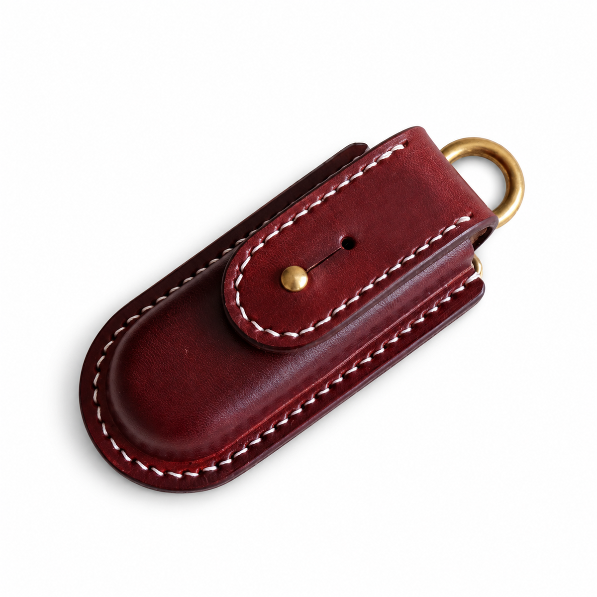 85mm SAK Vegetable-Tanned Leather Sheath - Stud and Ring - 3 Layer