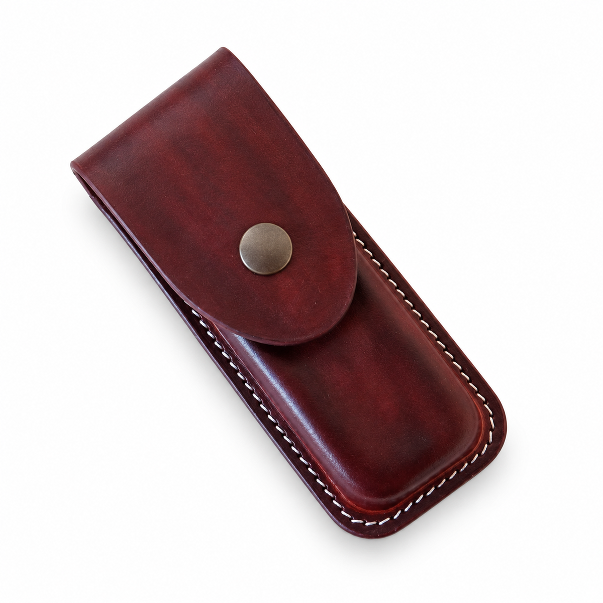 130mm SAK Handmade Vegetable-Tanned Cowhide Leather Sheath - 6 Styles - Brown - Wood-Handle Model
