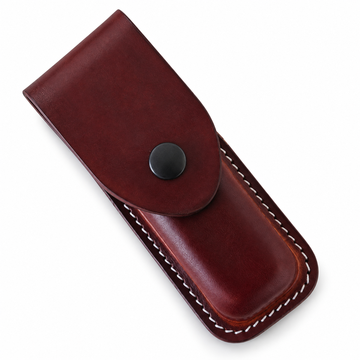 130mm SAK Vegetable-Tanned Cowhide Leather Sheath - 5 Options - Brown - 4-Layer Fitment