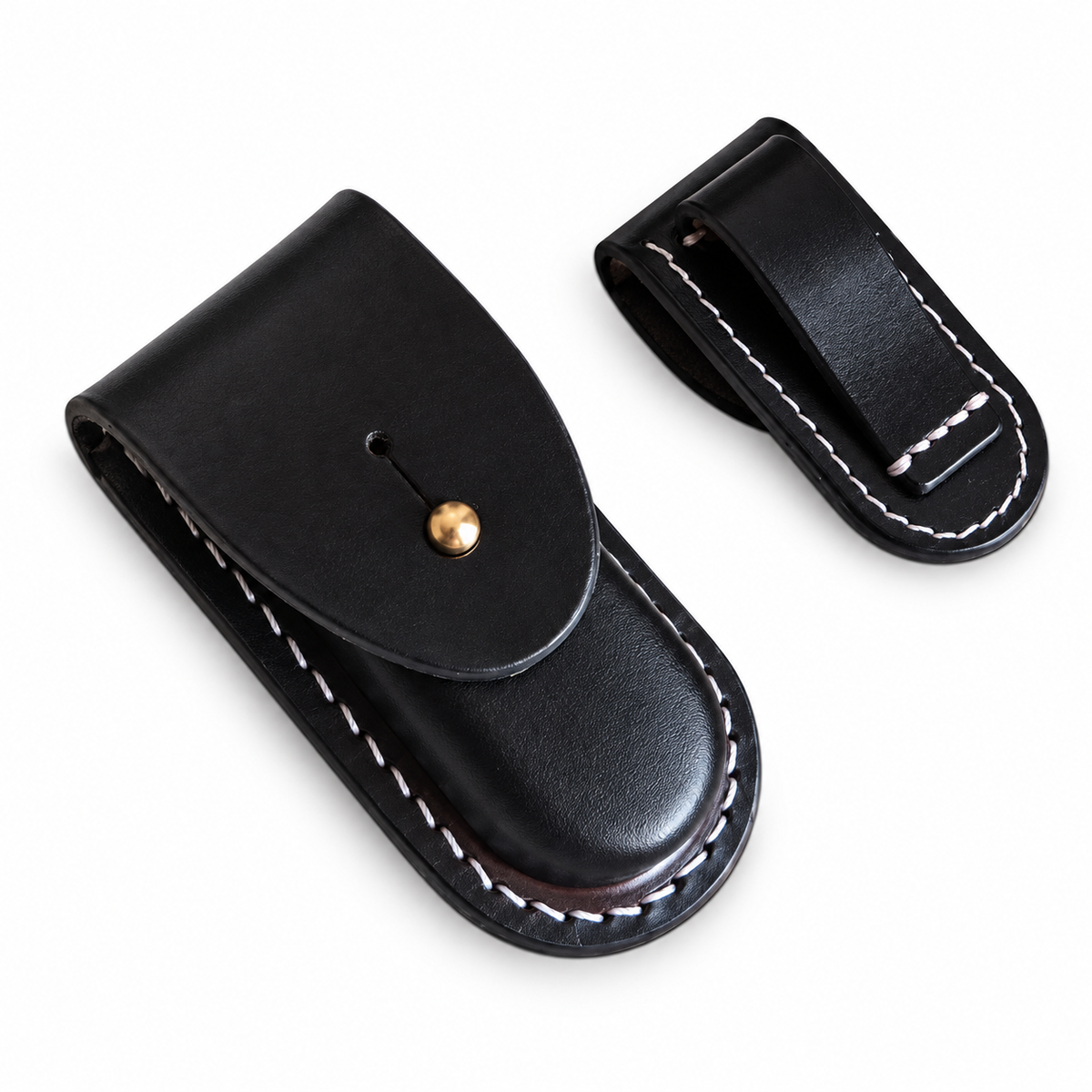 58mm SAK Vegetable-Tanned Cowhide Leather Sheath - Style 10B - Black
