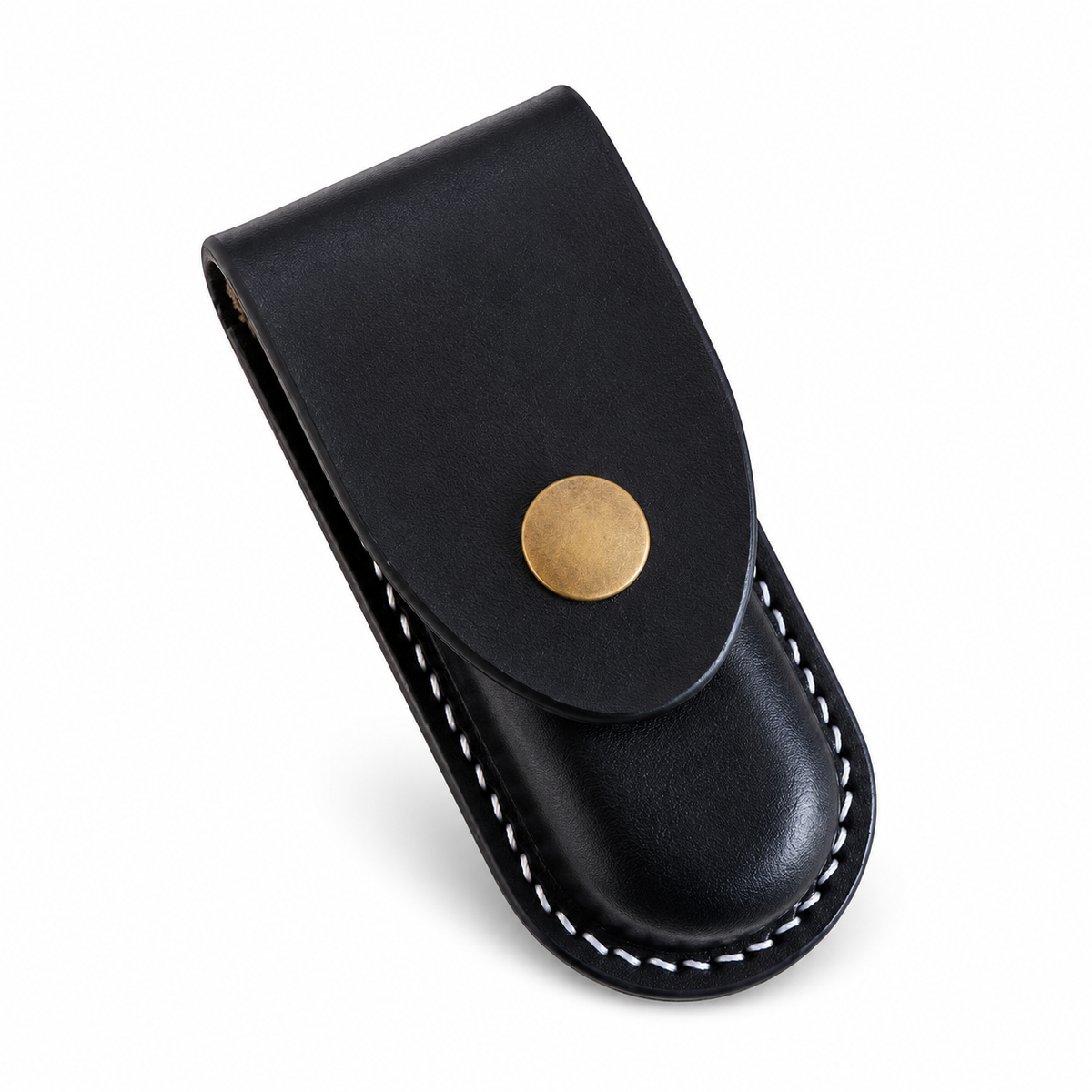 91mm SAK Vegetable-Tanned Cowhide Leather Sheath - 2 to 7 Layer Fitment - Black - 3-Layer Fitment