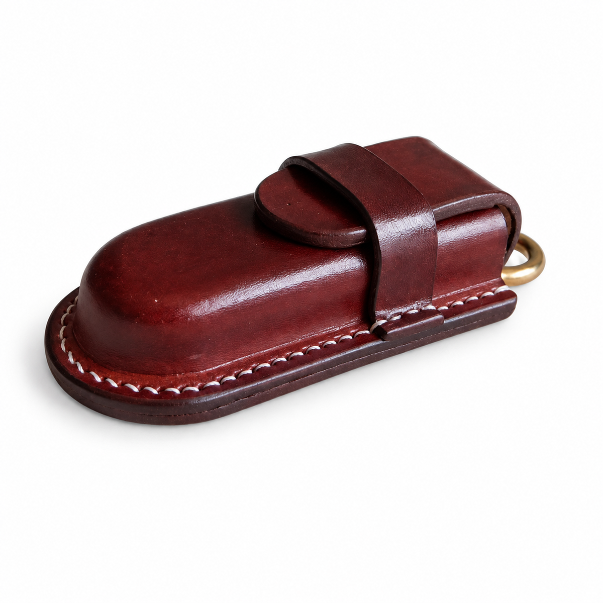 85mm SAK Vegetable-Tanned Leather Sheath - Leather Strap and Ring - 2 Layer