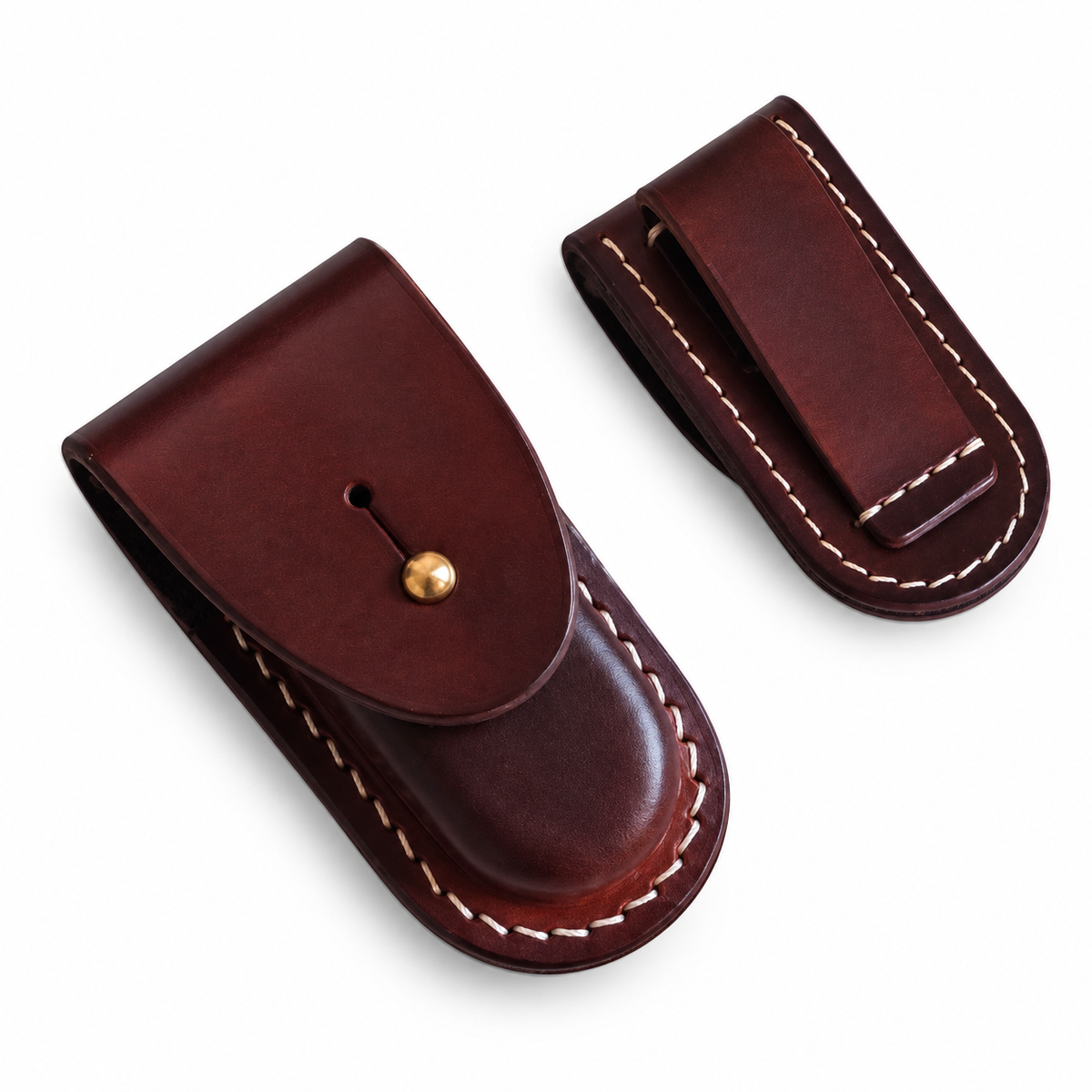 58mm SAK Vegetable-Tanned Cowhide Leather Sheath - Style 10B - Brown