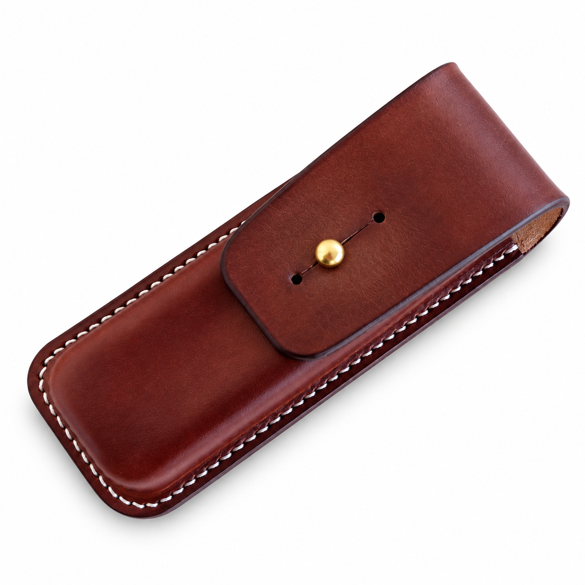SAK Hunter Pro / Hunter Pro M Vegetable-Tanned Cowhide Leather Sheath - Brown - With Lanyard Loop