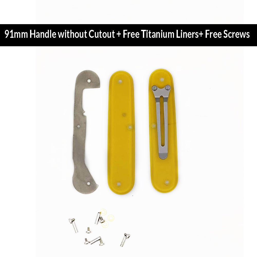 91mm 84mm ULTEM PEI Knife Scale Clip Transparent Handle SAK Parts Multi-Tools